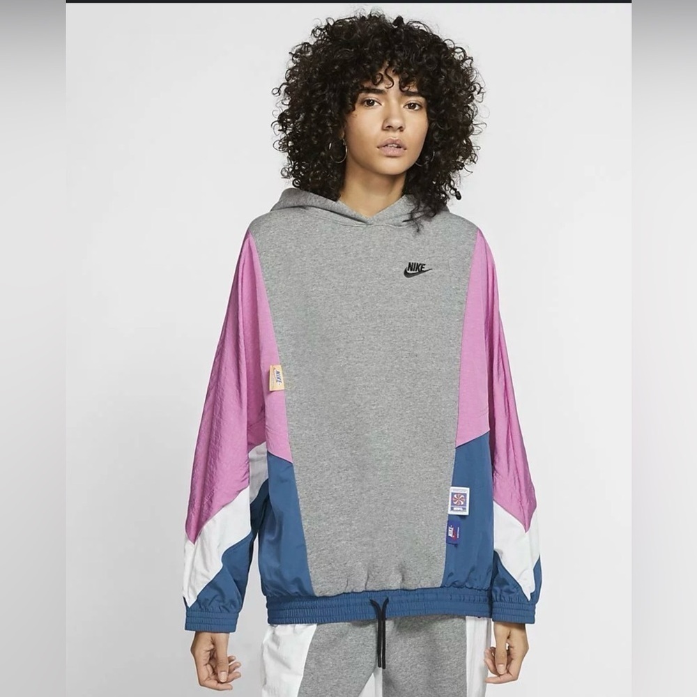 Nike Sportswear Icon Clash Pullover Hoodie Colorblock Vintage Look — Size XS